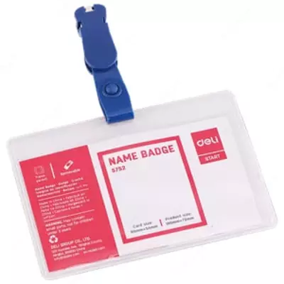 100 x 72 mm o'lchamdagi kiyim qisqichi bilan gorizontal "Deli" nishoni (- 5752-modda)