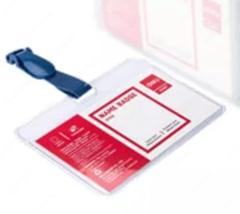 Бейджик горизонтальный "Deli" с прищепкой 100 х 72 мм (Арт. - 5752)