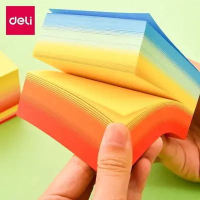Блок для записей бумажный "Deli" цветной, 76 x 76 мм (Арт. - 21714) 400 листов