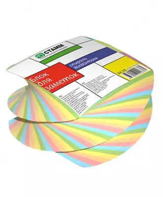 Витой Блок для записей бумажный "СТАММ" цветной, 8 x 8 x 4 см (Арт. - БС10)