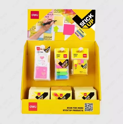 Стикеры - закладки для заметок "Deli" 126 шт., дисплей (Арт. - 09900-EA) Цв. неон