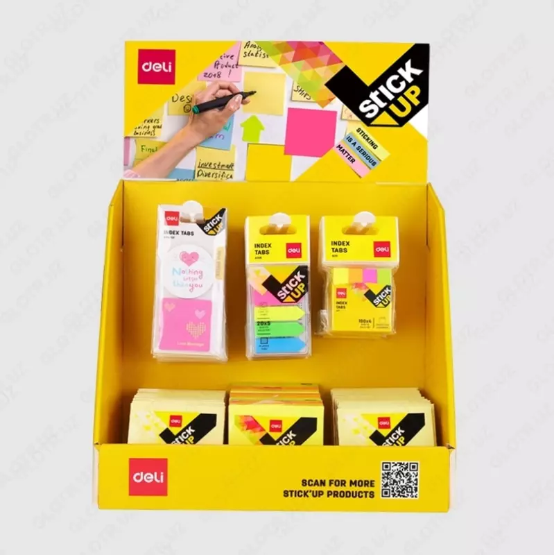 Стикеры - закладки для заметок "Deli" 126 шт., дисплей (Арт. - 09900-EA) Цв. неон