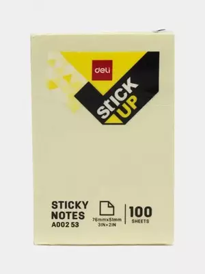 Самоклеящаяся бумага для записей "Deli" 51 х 76 мм, 100 л. (Арт. - 00253-EA) Желтая