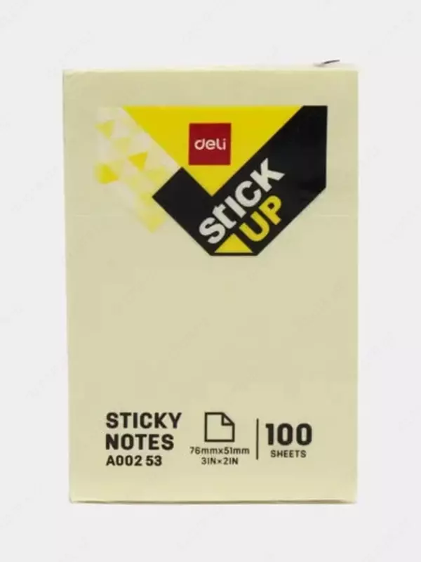 Самоклеящаяся бумага для записей "Deli" 51 х 76 мм, 100 л. (Арт. - 00253-EA) Желтая