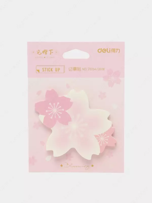 Самоклеящаяся бумага для записей "Deli Сакура" 76 х 76 мм (Арт. - 21554)