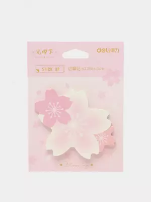 Самоклеящаяся бумага для записей "Deli Сакура" 76 х 76 мм (Арт. - 21554)