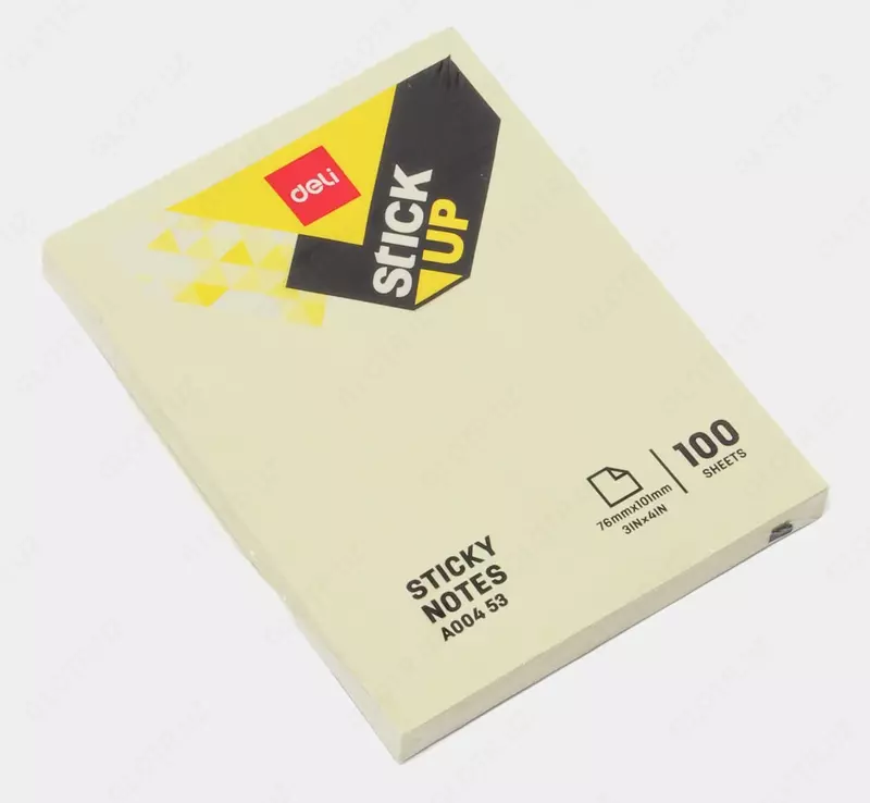 Самоклеящаяся бумага для записей "Deli" желтая, 76 х 101 мм (Арт. - 00453-EA)