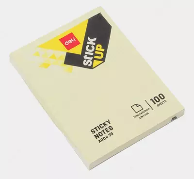 Самоклеящаяся бумага для записей "Deli" желтая, 76 х 101 мм (Арт. - 00453-EA)