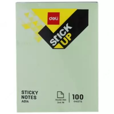 Самоклеящаяся бумага для записей "Deli" цветная, 76 х 101 мм (Арт. - 01403-EA)