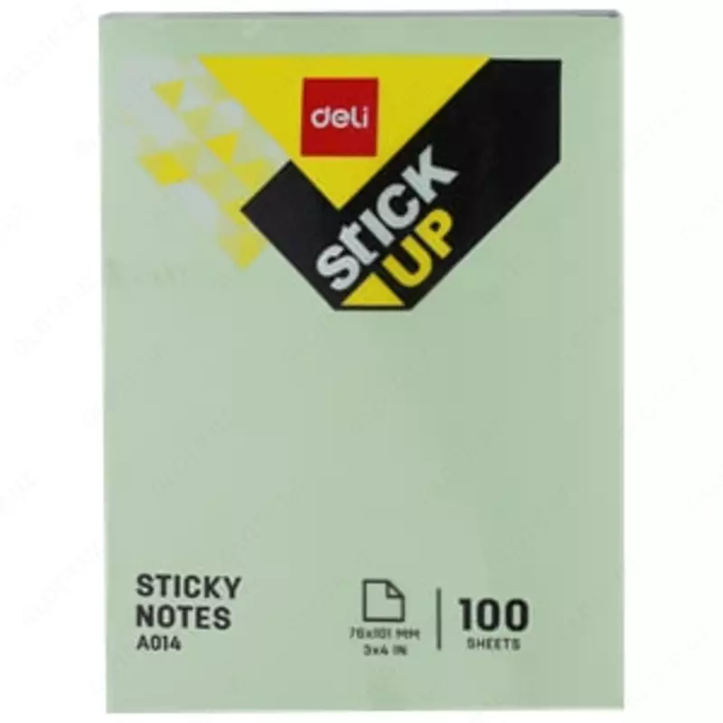 Самоклеящаяся бумага для записей "Deli" цветная, 76 х 101 мм (Арт. - 01403-EA)