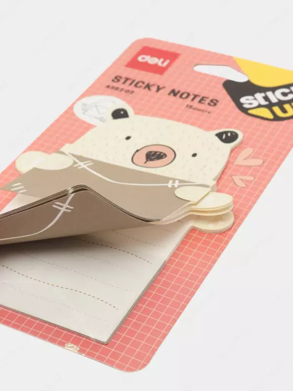 Самоклеящаяся бумага для записей "Deli Мишка" 76 х 101 мм (Арт. - 55202-EA)