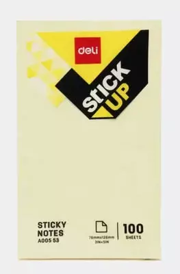 Самоклеящаяся бумага для записей "Deli" желтая, 76 х 126 мм (Арт. - 00553-EA)