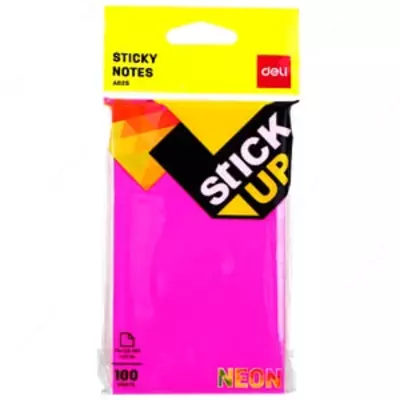 Самоклеящаяся бумага для записей "Deli" цв. неон, 76 х 126 мм (Арт. - 02502-EA)