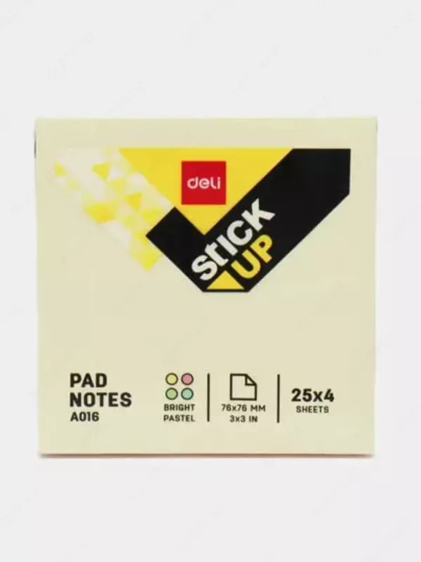 Самоклеящаяся бумага для записей "Deli" 4 цв., 76 х 76 мм (Арт. - 01603-EA)