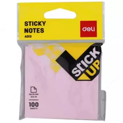 Самоклеящаяся бумага для записей "Deli" цветная, 76 х 76 мм (Арт. - 01302-EA)