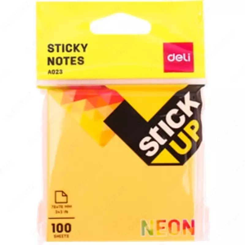 O'z-o'zidan yopishtiruvchi qog'oz "Deli" 4 ta neon rangli, 76 x 76 mm (kod - 02302-EA)