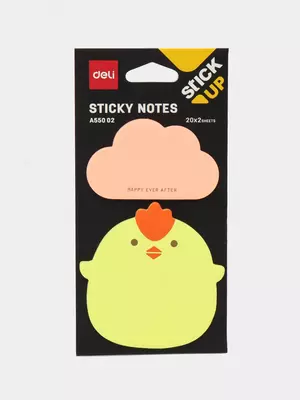 Самоклеящаяся бумага для записей "Deli Animals" 76 х 76 мм, 20 л. х 2 (Арт. - 55002-EA)