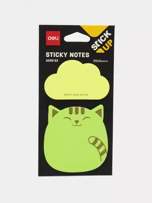 Самоклеящаяся бумага для записей "Deli Animals" 76 х 76 мм, 20 л. х 2 (Арт. - 55002-EA)