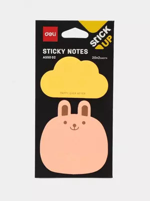 Самоклеящаяся бумага для записей "Deli Animals" 76 х 76 мм, 20 л. х 2 (Арт. - 55002-EA)