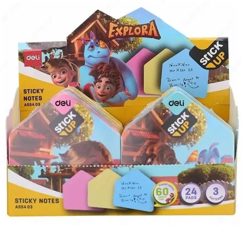 Стикеры - закладки для записей "Deli EXPLORA" 76 х 83 мм (Арт. - 55403-EA)