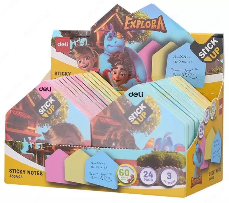 Стикеры - закладки для записей "Deli EXPLORA" 76 х 83 мм (Арт. - 55403-EA)