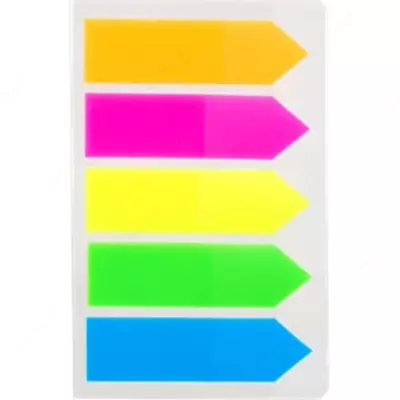 Индекс - закладки для записей "Deli" Стрелки, цветной неон, 43 х 12 мм, 5 цв. по 20 шт. (Арт. - 10602-EA)