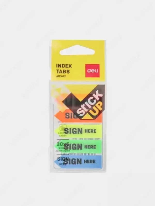 Индекс - закладки для записей "Deli" Стрелки, цветной неон, 44 х 12 мм (Арт. - 11302-EA)