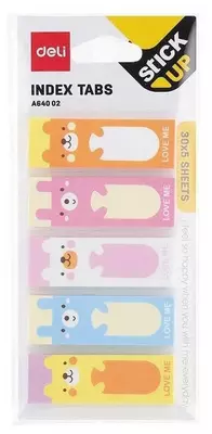 Индекс - закладки для записей "Deli" Детские, цветной неон, 45 х 15 мм (Арт. - 64002-EA)