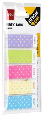 Индекс - закладки для записей "Deli" Детские, цветной неон, 45 х 15 мм (Арт. - 64002-EA)