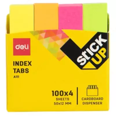 Индекс - закладки для записей "Deli" цв. неон, 50 х 12 мм (Арт. - 11102-EA)