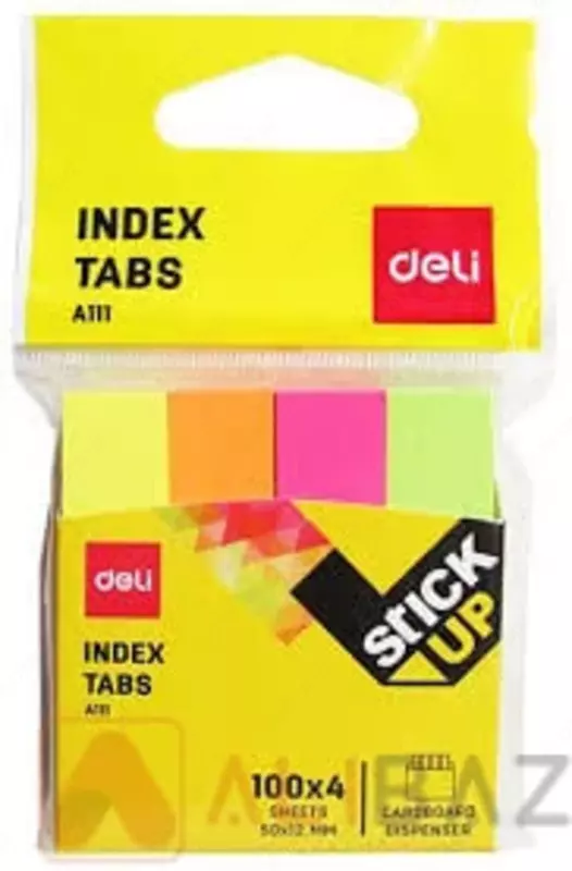 Индекс - закладки для записей "Deli" цв. неон, 50 х 12 мм (Арт. - 11102-EA)