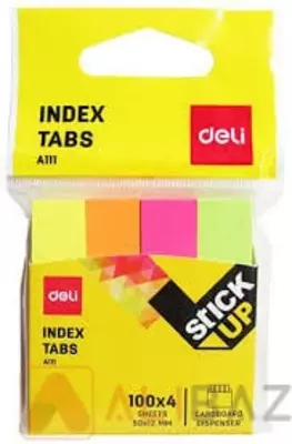 Индекс - закладки для записей "Deli" цв. неон, 50 х 12 мм (Арт. - 11102-EA)