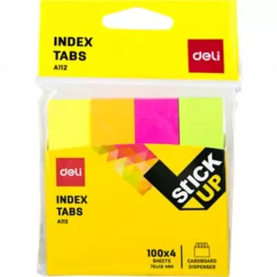 Индекс - закладки для записей "Deli" цв. неон, 76 х 19 мм (Арт. - 11202-EA)