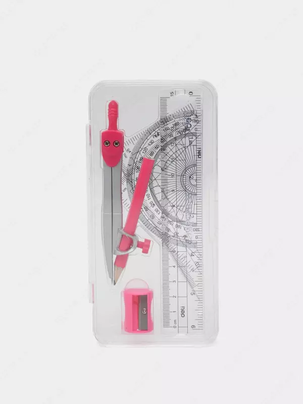 Чертежная Готовальня "Deli Uspire" пенал, 7 предметов (Арт.-600-H)