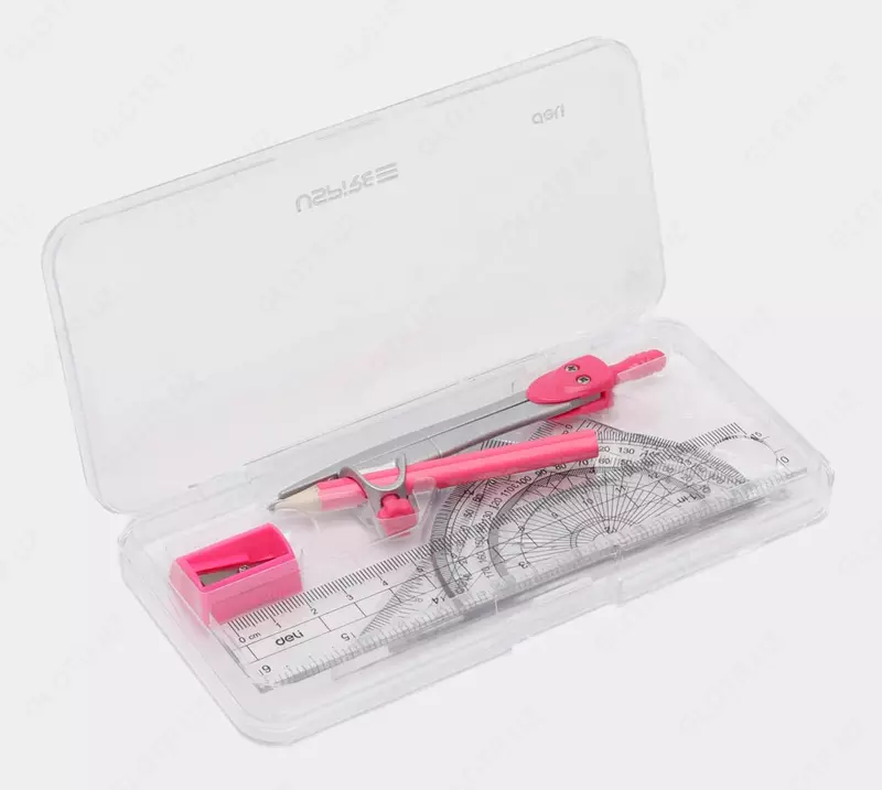 Чертежная Готовальня "Deli Uspire" пенал, 7 предметов (Арт.-600-H)