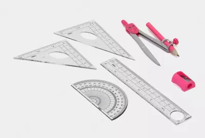 Чертежная Готовальня "Deli Uspire" пенал, 7 предметов (Арт.-600-H)