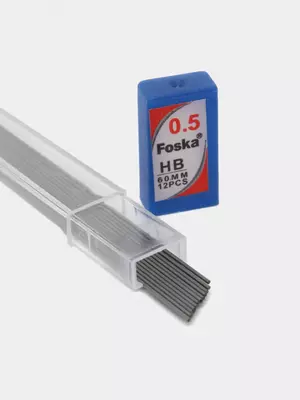 Сменный Грифель 0.5 мм "Foska" НВ, пенал, 12 шт (Арт.-9001-0,5-SX)