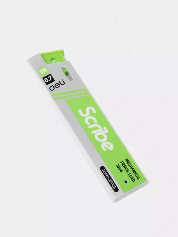 O'zaro almashtiriladigan qo'rg'oshin 0,7 mm "Deli" 2B, kol. qalam qutisi, 20 dona (m.-7004)