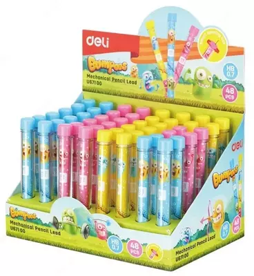 O'zaro almashtiriladigan qo'rg'oshin 0,7 mm "Deli Bumpees" HB, kol. qalam qutisi, 20 dona (Art.-67100-EU)
