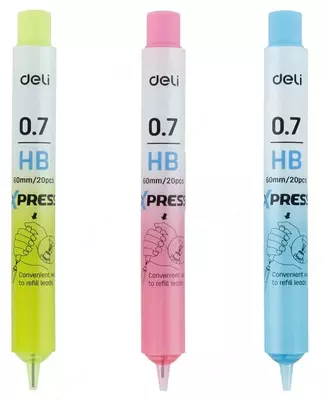 O'zgaruvchan qo'rg'oshin 0,7 mm "Deli" HB, kol. qalam qutisi, 20 dona (Art.-67500-WU)