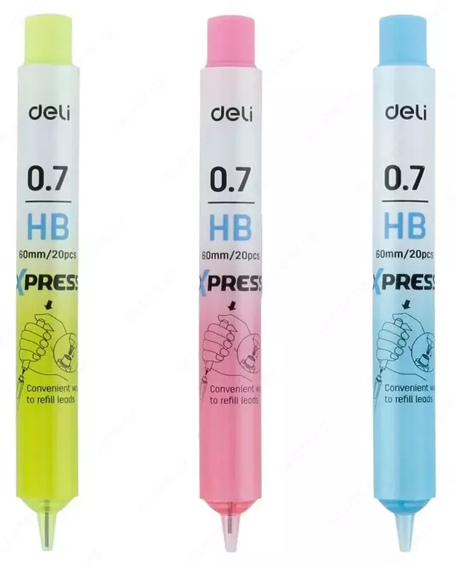 O'zgaruvchan qo'rg'oshin 0,7 mm "Deli" HB, kol. qalam qutisi, 20 dona (Art.-67500-WU)
