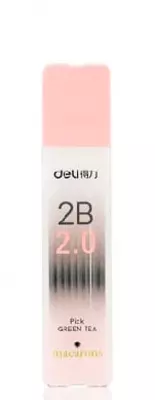 O'zaro almashtiriladigan qo'rg'oshin 2 mm "Deli" 2B, kol. qalam qutisi, 8 dona (58804-modda)