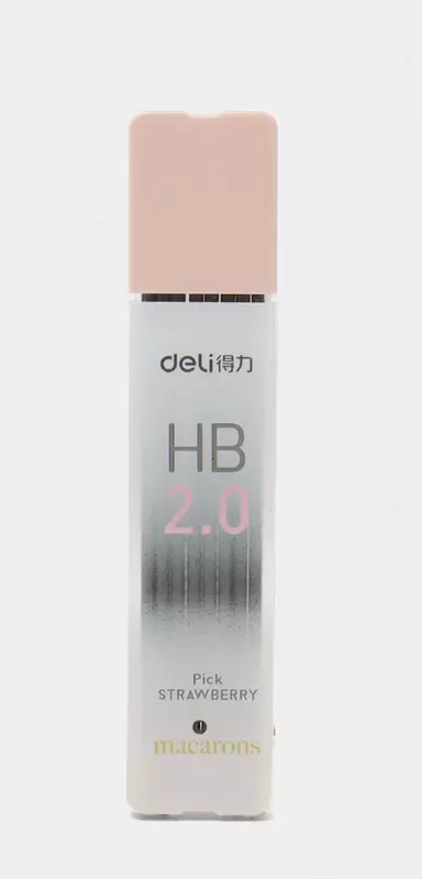 O'zaro almashtiriladigan qo'rg'oshin 2 mm "Deli" HB, kol. qalam qutisi, 8 dona (58803-modda)