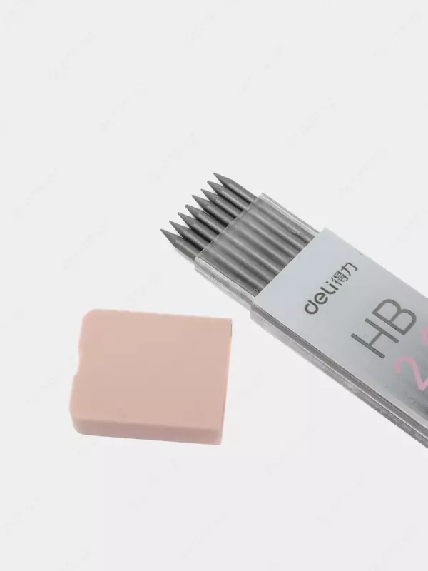 O'zaro almashtiriladigan qo'rg'oshin 2 mm "Deli" HB, kol. qalam qutisi, 8 dona (58803-modda)