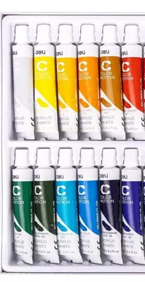 Цветная гуашь "Deli" туба 25 мл. (12 цветов) Арт. - 14-12-C