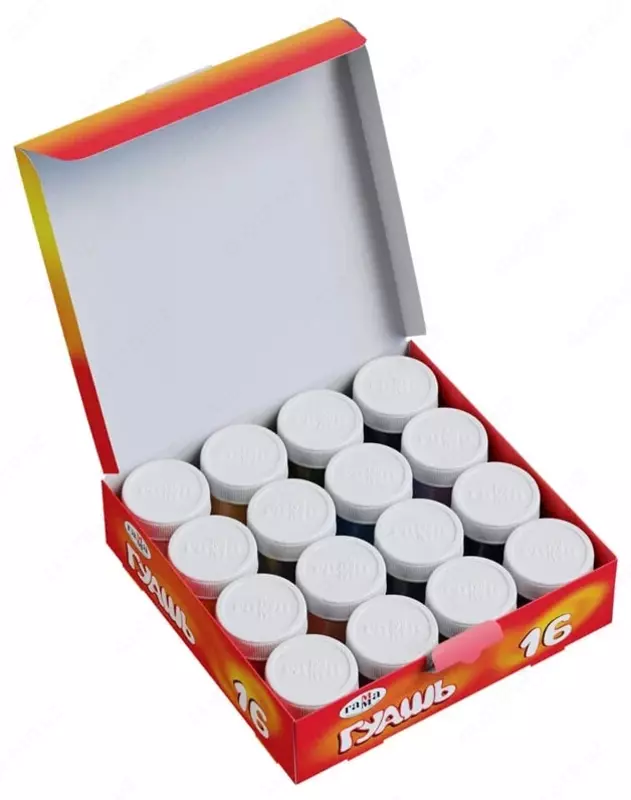 Цветная гуашь Гамма "Мультики" баночка 20 мл. (16 цветов) Арт. - 221032_16