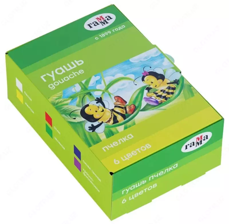 Цветная гуашь Гамма "Пчелка" баночка 20 мл. (6 цветов) Арт. - 221014_6