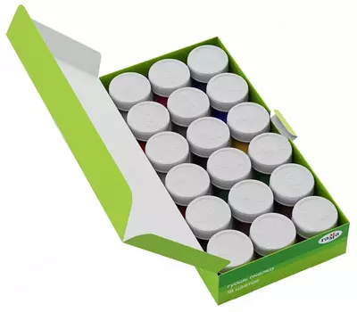 Цветная гуашь Гамма "Пчелка" баночка 20 мл. (18 цветов) Арт. - 221014_18