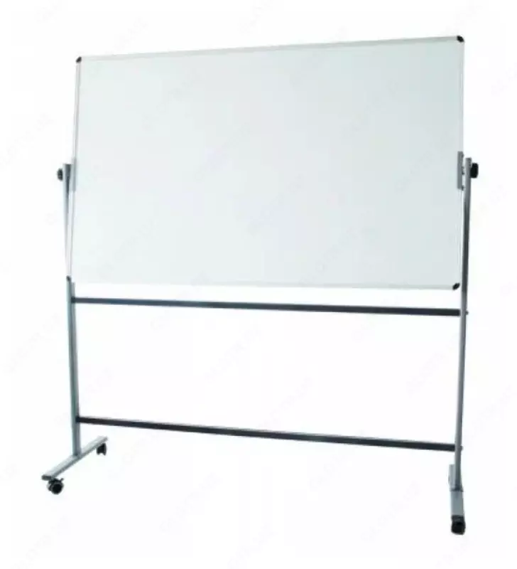 Rolikli tayanch ustidagi oq magnit doska "Deli", 90 x 120 sm (m. - 7882)