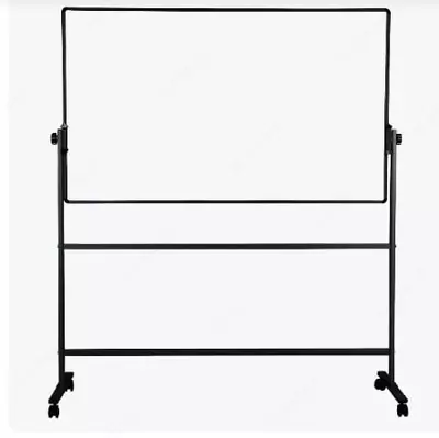 Rolikli tayanchdagi oq magnitli "Deli" doska, 90 x 180 sm (m. - 7884)